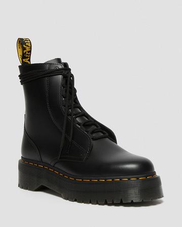 Dr Martens Jarrick Smooth Læder Platform Støvler Dame Sort | DK 249BEX